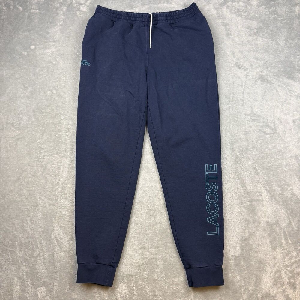 Lacoste Sport Mens Jogger Sweatpants Gray Blue Green Colorblock Logo Size L